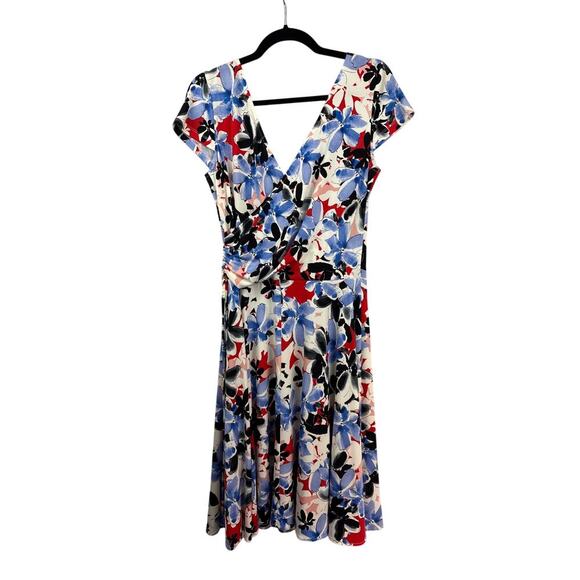 Maggy London Women’s Multicolor Floral Midi Dress Size 14 – Fit & Flare Dress - Picture 4 of 4